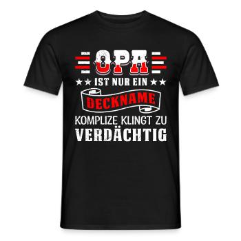OPA IST EIN DECKNAME KOMPLIZE KLINGT VERDÄCHTIG - Männer T-Shirt - Schwarz - Vorne - AI Model Male 178 light (178cm)