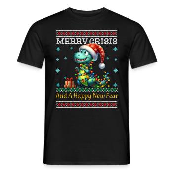 Dino Weihnachten Joyeux Crise Noël laid - T-shirt homme - noir - Devant - AI Model Male 178 light (178cm)