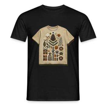 Weihnachtsfreude im T-Shirt - Männer T-Shirt - Schwarz - Vorne - AI Model Male 178 light (178cm)