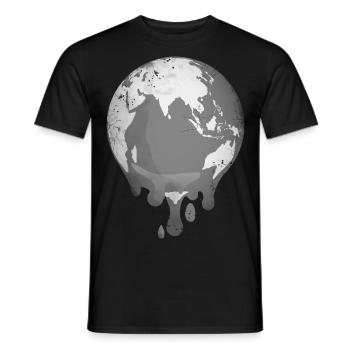 Planet Erde schmilzt durch Klimawandel - Männer T-Shirt - Schwarz - Vorne - AI Model Male 178 light (178cm)