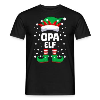 Weihnachten OPA ELF Lustiges Großvater Elfen - Männer T-Shirt - Schwarz - Vorne - AI Model Male 178 light (178cm)