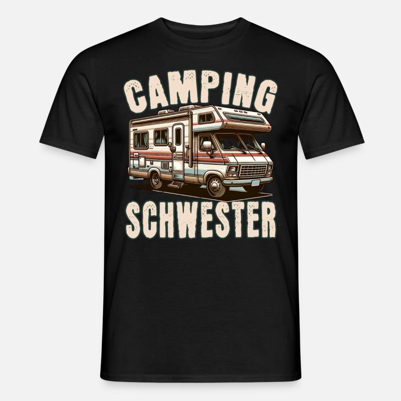 Camping Schwester - Männer T-Shirt - Schwarz