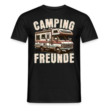 Camping Friends - Men's T-Shirt - black - Front - AI Model Male 178 light (178cm)