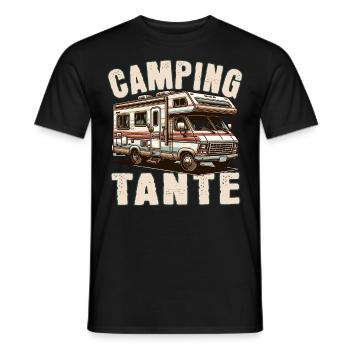 Camping Tante - Männer T-Shirt - Schwarz - Vorne - AI Model Male 178 light (178cm)