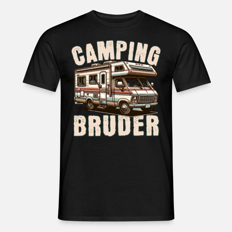 Camping Bruder - Männer T-Shirt - Schwarz
