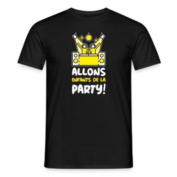 ALLONS ENFANTS DE LA PARTY ! fête, musique, danse - T-shirt homme - noir - Devant - AI Model Male 178 light (178cm)