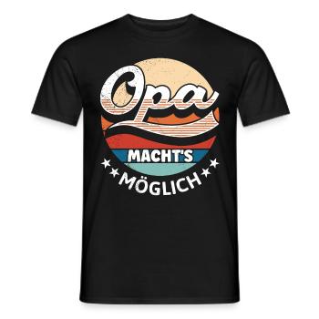 OPA MACHT'S MÖGLICH Lustiges Großvater Opi - Männer T-Shirt - Schwarz - Vorne - AI Model Male 178 light (178cm)
