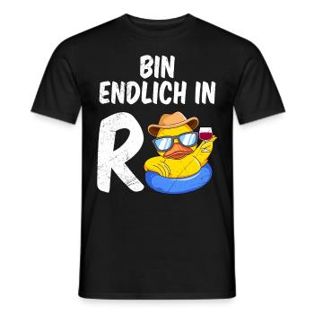 Rentner BIN ENDLICH IN R ENTE Lustiges Renten - Männer T-Shirt - Schwarz - Vorne - AI Model Male 178 light (178cm)