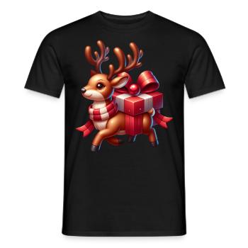 Geschenk Rentier Weihnachten - Männer T-Shirt - Schwarz - Vorne - AI Model Male 178 light (178cm)