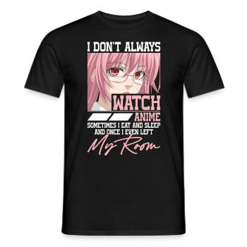 Ich schaue nicht immer Anime - Männer T-Shirt - Schwarz - Vorne - AI Model Male 178 light (178cm)