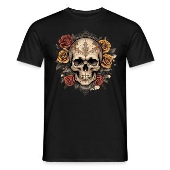 Vintage Totenkopf - Männer T-Shirt - Schwarz - Vorne - AI Model Male 178 light (178cm)