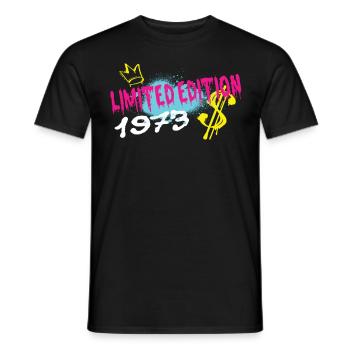 Edition Limitée 1973 Anniversaire Né 1973 - T-shirt homme - noir - Devant - AI Model Male 178 light (178cm)
