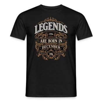 1996 Décembre Naissance Anniversaire Année de naissance - T-shirt homme - noir - Devant - AI Model Male 178 light (178cm)