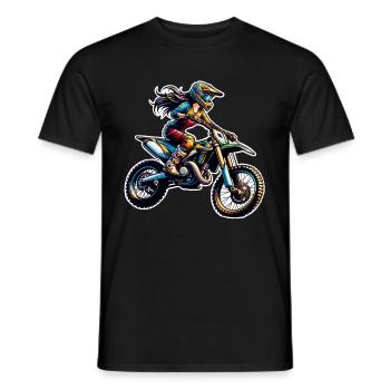 Motocross Femmes Filles Fille - T-shirt homme - noir - Devant - AI Model Male 178 light (178cm)
