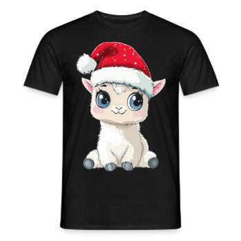 Alpaca Christmas Cute Cute Llama Christmas - Men's T-Shirt - black - Front - AI Model Male 178 light (178cm)