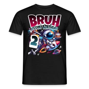Astronaute 2e anniversaire Espace - T-shirt homme - noir - Devant - AI Model Male 178 light (178cm)