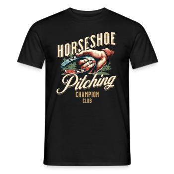 Horseshoe Throwing Horseshoe Pitching - Men's T-Shirt - black - Front - AI Model Male 178 light (178cm)