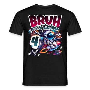 Astronaute 4e anniversaire Espace - T-shirt homme - noir - Devant - AI Model Male 178 light (178cm)