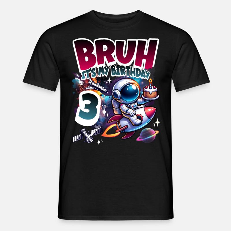 Astronaut 3rd Birthday Space - Men's T-Shirt - black