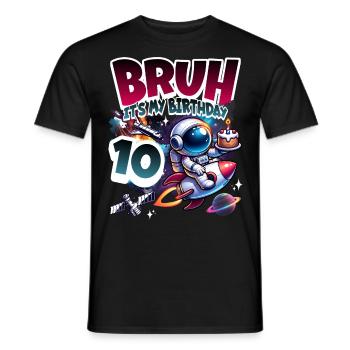 Astronaute 10e anniversaire Espace - T-shirt homme - noir - Devant - AI Model Male 178 light (178cm)