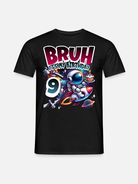 Astronaut 9th Birthday Space - Men's T-Shirt - black