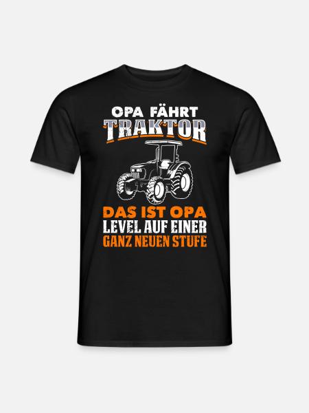 OPA FÄHRT TRAKTOR IST OPA LEVEL AUF NEUER STUFE - Männer T-Shirt - Schwarz