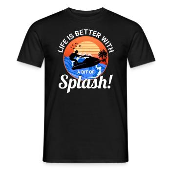 La vie est meilleure avec un peu de jet ski splash - T-shirt homme - noir - Devant - AI Model Male 178 light (178cm)