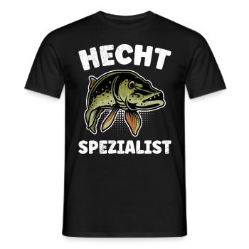HECHT SPEZIALIST Lustiges Angler Outfit Hecht - Männer T-Shirt - Schwarz - Vorne - AI Model Male 178 light (178cm)