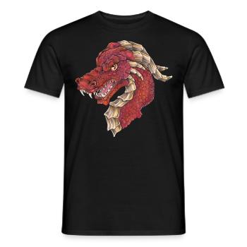 Cooler Drache hand gezeichnet Drachenliebhaber - Männer T-Shirt - Schwarz - Vorne - AI Model Male 178 light (178cm)