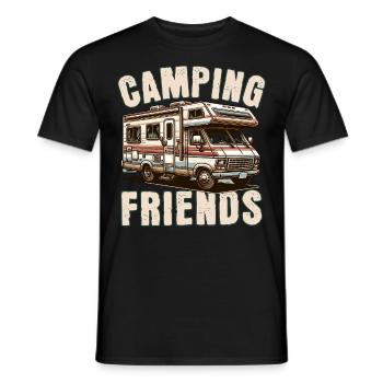 Camping - Men's T-Shirt - black - Front - AI Model Male 178 light (178cm)
