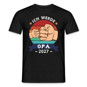 Ich werde Opa 2027 Schwangerschaft Werdender Opa - Männer T-Shirt - Schwarz - Vorne - AI Model Male 178 light (178cm)