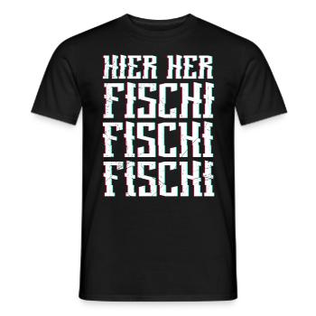 Angeln HIER HER FISCHI FISCHI FISCHI Lustiges - Männer T-Shirt - Schwarz - Vorne - AI Model Male 178 light (178cm)