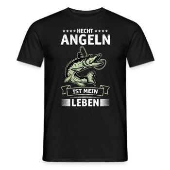 HECHT ANGELN IST MEIN LEBEN Angler Outfit Hecht - Männer T-Shirt - Schwarz - Vorne - AI Model Male 178 light (178cm)