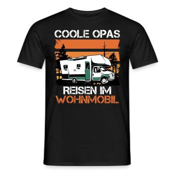 COOLE OPAS REISEN IM WOHNMOBIL Lustiges Opi - Männer T-Shirt - Schwarz - Vorne - AI Model Male 178 light (178cm)