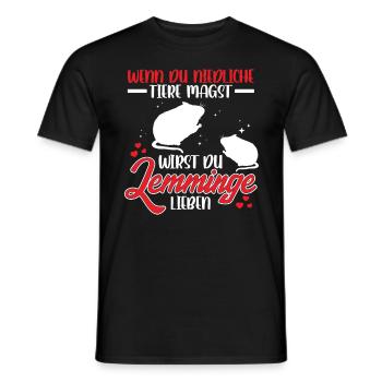 You'll like lemmings Vole lemming - Men's T-Shirt - black - Front - AI Model Male 178 light (178cm)