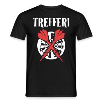 Dart Spieler TREFFER! Lustiges Dart Spielen - Männer T-Shirt - Schwarz - Vorne - AI Model Male 178 light (178cm)
