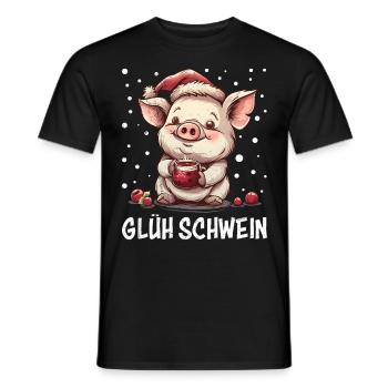 Glühwein Liebhaber GLÜH SCHWEIN Lustiges - Männer T-Shirt - Schwarz - Vorne - AI Model Male 178 light (178cm)