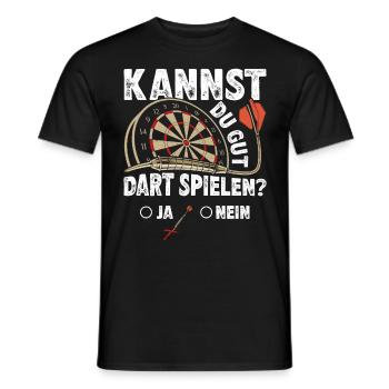 Dart Spieler KANNST DU GUT DART SPIELEN? Lustiges - Männer T-Shirt - Schwarz - Vorne - AI Model Male 178 light (178cm)