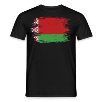 Belarus flag used look - Men's T-Shirt - black - Front - AI Model Male 178 light (178cm)