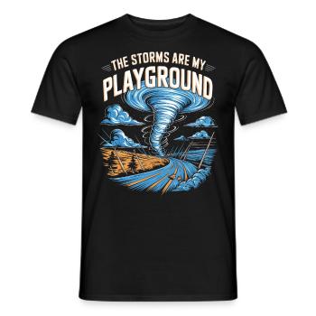 Storm Chaser Costume Storm Chaser - Men's T-Shirt - black - Front - AI Model Male 178 light (178cm)