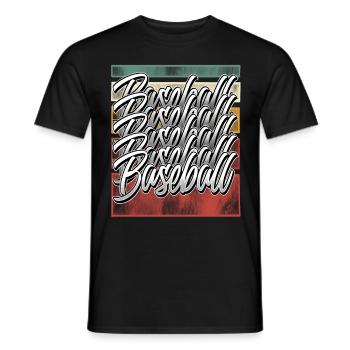 Honkbal - Heren T-shirt - zwart - Voor - AI Model Male 178 light (178cm)