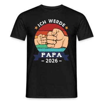 Ich werde Papa 2027 Schwangerschaft Werdender Papa - Männer T-Shirt - Schwarz - Vorne - AI Model Male 178 light (178cm)
