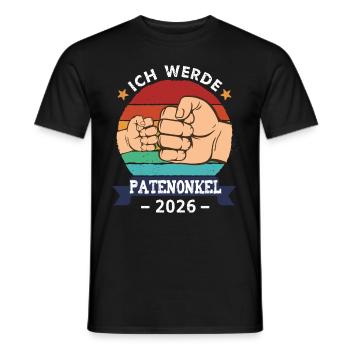 Ich werde Patenonkel 2026 Schwangerschaft - Männer T-Shirt - Schwarz - Vorne - AI Model Male 178 light (178cm)