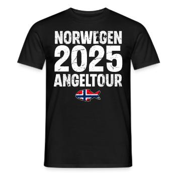 Norwegen Angeltour 2025 - Männer T-Shirt - Schwarz - Vorne - AI Model Male 178 light (178cm)