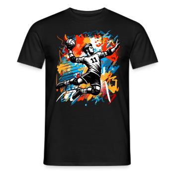 Handball Joueurs de handball - T-shirt homme - noir - Devant - AI Model Male 178 light (178cm)