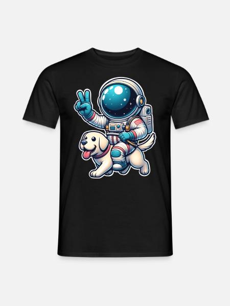 Astronaut Dog - Men's T-Shirt - black