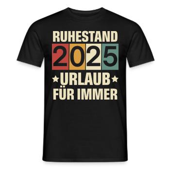 Rentner 2025 - Männer T-Shirt - Schwarz - Vorne - AI Model Male 178 light (178cm)