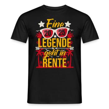Rente 2025 Eine Legende geht in Rente Abschied - Männer T-Shirt - Schwarz - Vorne - AI Model Male 178 light (178cm)