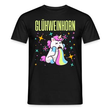 Glühwein Weihnachten GLÜHWEINHORN Lustiges - Männer T-Shirt - Schwarz - Vorne - AI Model Male 178 light (178cm)