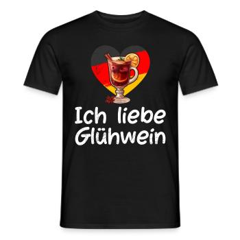 Glühwein Liebhaber ICH LIEBE GLÜHWEIN Lustiges - Männer T-Shirt - Schwarz - Vorne - AI Model Male 178 light (178cm)